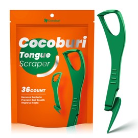 COCOBURI Tongue Scraper Disposable Tongue Scraper for Adults Disposable Tongue Scraper with Dental Picks Best Disposable Plastic Tongue Cleaner BPA Free Oral Care Hygiene Essential Kit 36 Counts