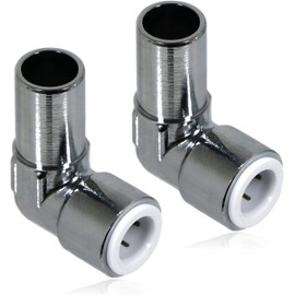 Team Controls 15mm x 10mm Pushfit Radiator Valve Chrome Reducing Elbow Pair