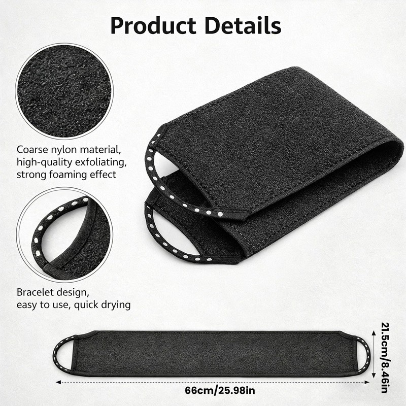 Back Scrubber for Shower, Double Sided Exfoliating Back Exfoliator with