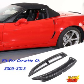 auguisy-motortrim ABS Carbon Fiber Rear Side Fender Air Vent Trim Frame Fit For Corvette C6 05-13