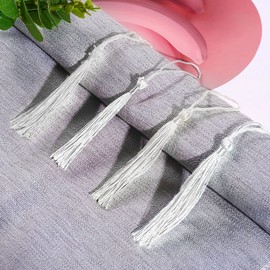 100 Pcs Bookmark Tassels for Crafts Keychain Graduation - Bookmark Tassels for Crafts,Key Chain Tassels for Jewelry Making,Mini Tassels for Graduation,Book Marks(White)