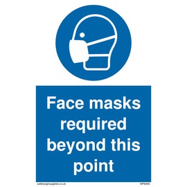 Pack of five - Face masks required beyond this point Sign - 100x150mm - A6P
