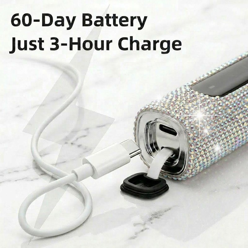 Diamond Sonic Electric Toothbrush Bling Rechargeable Toothbrushes for Adults with