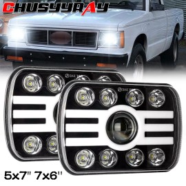 CHUSYYRAY Pair for 82-93 Chevy S10 Blazer GMC S15 7X6" Projector LED Headlights Hi&Lo Beam