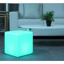 Mr.Go 12-inch Rechargeable Magic LED Light Cube Stool with Remote Control Fun Mood Lamp Soothing Night Light Decorative Lighting for Home Kids Bedside Bedroom Nightstand Nursery Pool Party