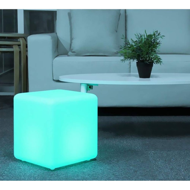 Mr.Go 12-inch Rechargeable Magic LED Light Cube Stool with Remote