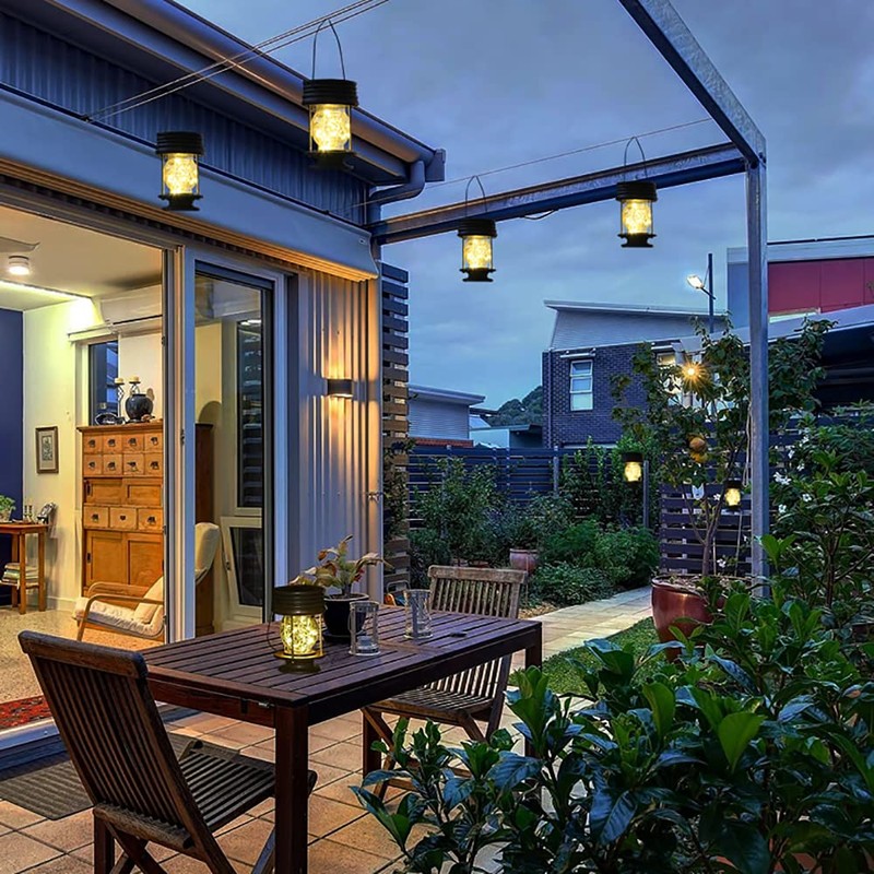 Solar Lanterns Outdoor Hanging Lights,2 Pack Waterproof Landscape Lights Solar