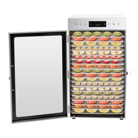 Commercial Food Dehydrator, 18 Trays Large Capacity Dehydrators 24 Hour Digital Timer and 86-194℉ Adjustable Temperature, Stainless Steel Food Dryer Machine for Jerky, Meat, Fruit, Herbs