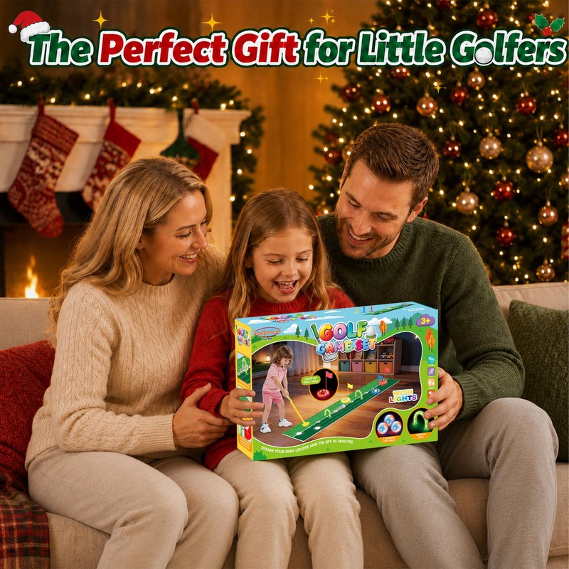 Kids Golf Toys Set for Toddler 3-6- Light Up Golf