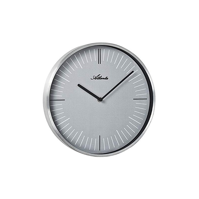 Atlanta Modern Quartz Wall Clock 30 cm Metal Case Silver