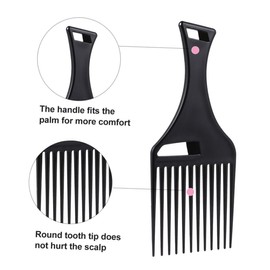 Gatuida 3pcs Plastic Hair Comb for Curly Thick Hair Afro Fork Styling Tool with Ergonomic Grip Gentle Detangling Scalp Massage for Men Women