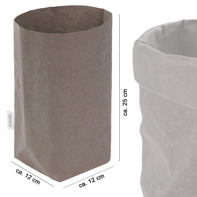 ONVAYA® Storage Basket Gold/Grey | Roll Up Box | Decorative