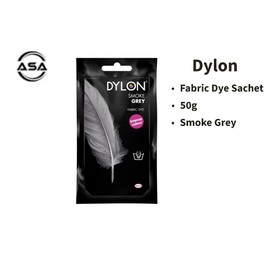 Fabric Dye Clothes Hand Wash Dye 50g Sachet Soft Furnishings and Projects Textile Permanent Color Intense Black, Navy, Grey (Smoke Grey, 50 Gram)