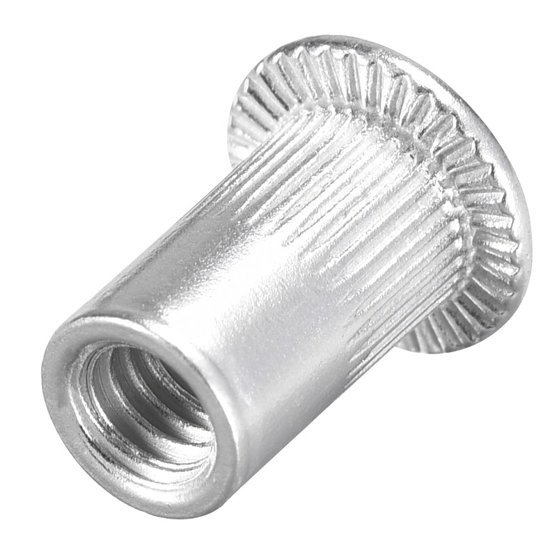 uxcell #8-32 Rivet Nuts Aluminium Alloy Knurled Flat Head Threaded