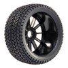 Buggy Tyre Rim Set Street with 10-Spoke Rim Black 1:8