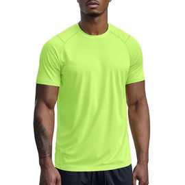 Zengjo Running Shirt Men Mesh(Neon Green,XL)