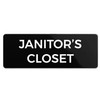 Janitor's Closet Sign, Durable ABS Plastic with Full Adhesive Backing,