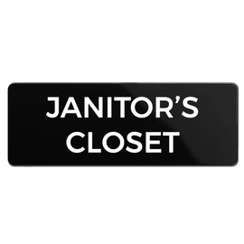 Janitor's Closet Sign, Durable ABS Plastic with Full Adhesive Backing, Sign for Door or Wall, 2x6"