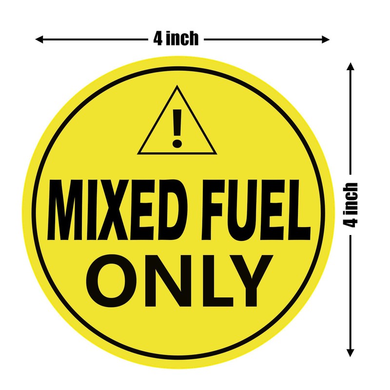 Mixed Fuel Only Vinyl Decal Sticker Label, 4 inches Waterproof