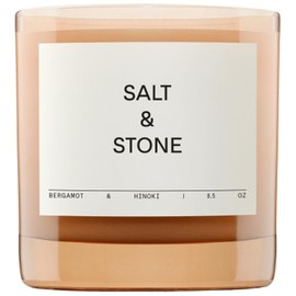 SALT & STONE Scented Candle for Women & Men | Hand-Poured, Aromatic & Fragrant | Coconut & Soy Blend Wax | 100% Cotton Wick | Long-Lasting 50 Hour Burn Time (8.5 oz) (Bergamot & Hinoki)