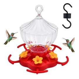 Hasuber Hummingbird Feeders for Outdoors, Hanging Hummingbird Feeder Anti-Ant with 5 ...