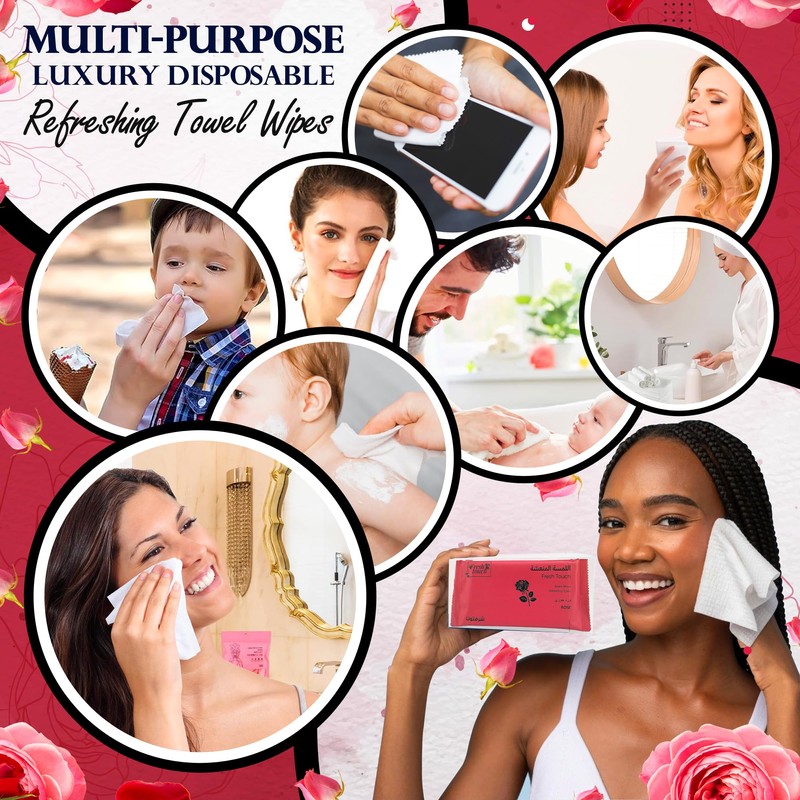 G4GADGET Luxury Disposable Refreshing Towel Wipes 6 Pack - Rose