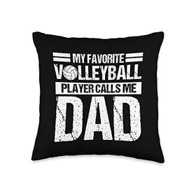My Favorite Volleyball Player Calls Me Dad Pillows My Favorite Volleyball Calls Me Dad Sport Throw Pillow, 16x16, Multicolor