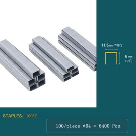 JOVANT 7/16" Narrow Crown Staples (1/4"), Galvanized 6400 Counts for Jovant 4V Nail Gun(one Kinds of Package Box)