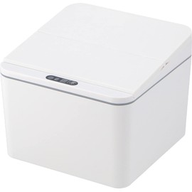 Fuji Boeki 16746 Trash Can (W x D x H): 6.7 x 6.7 x 5.5 inches (17 x 17 x 14 cm), White, Sensor Dust Box, 4L
