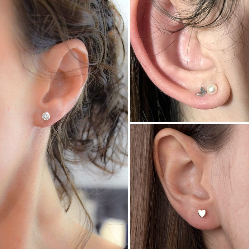 Juego de aretes para múltiples piercings chapados en oro de