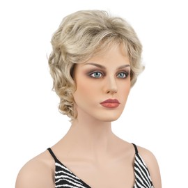 Wiginway Short Layered Shaggy Wavy Wigs Synthetic Bob Capless Women Wigs (#R10-26)