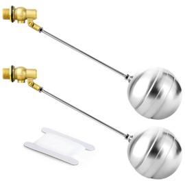GASHER Pack of 2 3/4 Inch BSP 304 Stainless Steel Float Ball Valve, DN15 Adjustable Water Tank Float Ball Valve for Stock Tank Pool Water Level Control