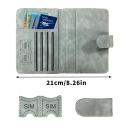 Passport Holder Cover, Travel Wallet with RFID Blocking, Case Organiser for Men&Women Soft PU Leather Travel Accessories for Credit Cards Boarding Passes (Light Grey)