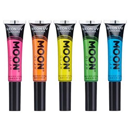 Moon Glow - Blacklight Neon Mascara 0.51oz Set of 5 colors  Glows brightly under BlacklightsUV Lighting                                               