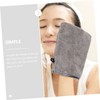 FOMIYES 3pcs Microfiber Facial Cleaning Gloves Comfortable Makeup Remover Mitts