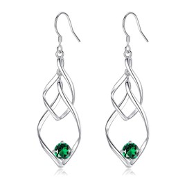 Earrings Silver 925 Gold Stud Earrings for Women Men Girls Earrings with 5A Cubic Zirconia Earrings Hanging, White Gold