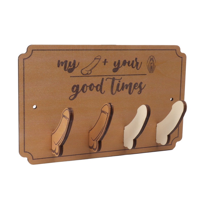 Key Holder Rack 4 Hook Cute Pendant Poplar Wooden Key