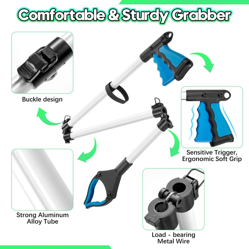 Jmlxiaoya Upgraded 43 Inch Grabber Reacher Tool, Grabbers for Seniors,