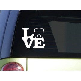 EZSTIK Love Tooth 6" sticker decal *F70* dentist dental hygienist assistant bleach pick