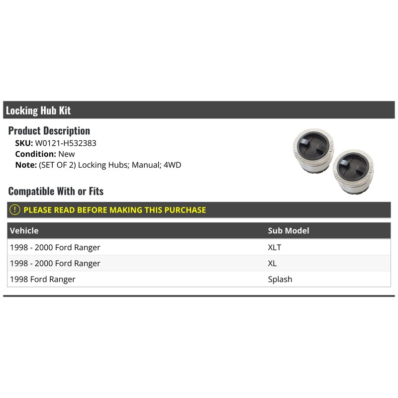 Marketplace Auto Parts Manual Locking Hubs - Roller Bearing -