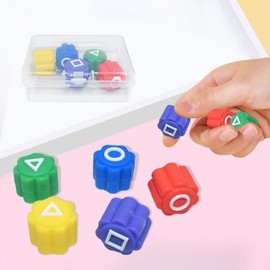 Korean Gonggi Korean Folk Play Set, Toy Stone Picking Game, Educational Party Board Game, Colorful Case, Pocket, Convenient to Carry (Transparent Case)