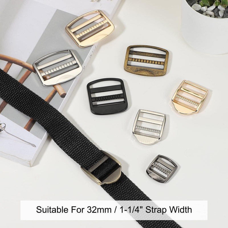 PATIKIL Ladder Lock Buckle Slider 25mm, 8 Pack Zinc Alloy