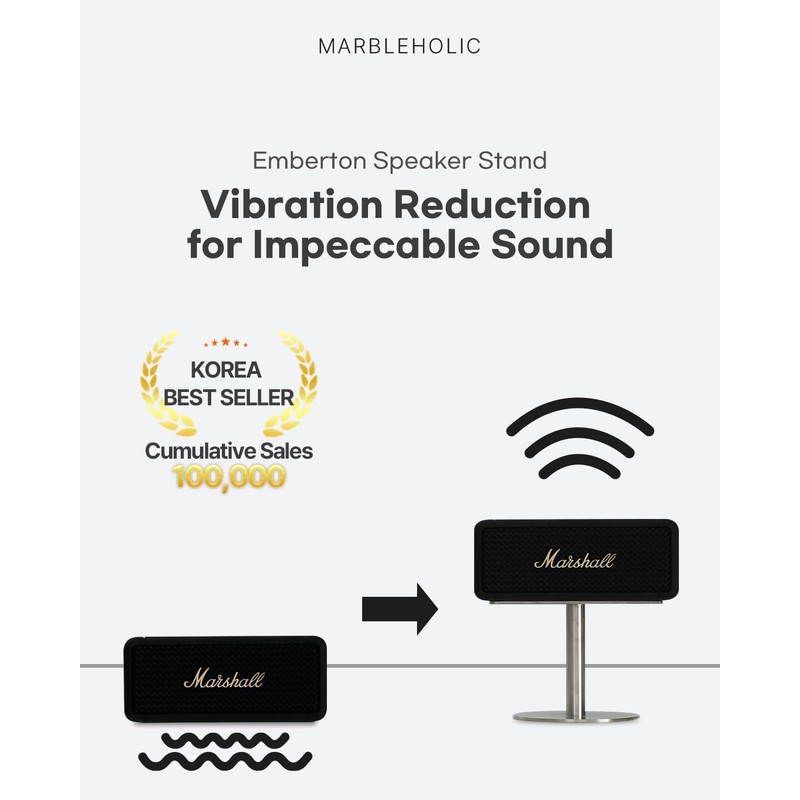 MARBLEHOLIC Emberton Speaker Stand, for Marshall emberton Speaker, Opticaml Sound