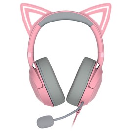 Razer Kraken Kitty V2 Quartz Pink Wired Gaming Headset with Unique Nekomimi Characteristics That Make You Represent Your Personality During Delivery, Chroma RGB HyperClear Cardioid Microphone, 7.1