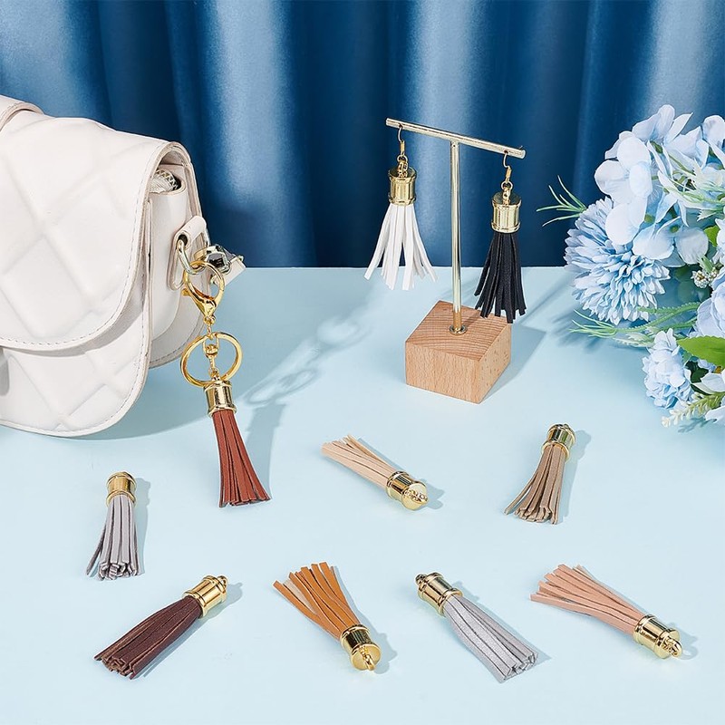 PH PandaHall 10 Pcs Leather Tassels 10 Colors Imitation Leather