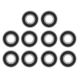 Pack of 10 Ball Bearings, 6900 2RS 10 x 22 x 6 mm Deep Groove Ball Bearings, Double Shielded Ball Bearings, Thin Rubber Sealed Ball Bearings for Small Hobby 10 mm Shaft/Rod Projects
