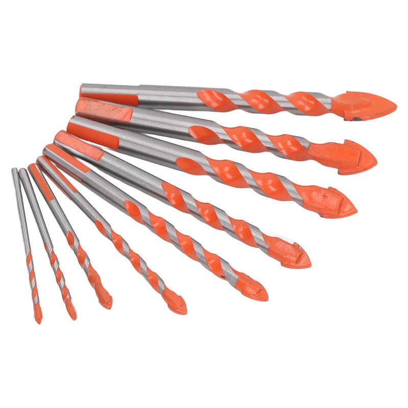 9Pcs Masonry Drill Bits Set Cemented Carbide Industrial Strength Carbide