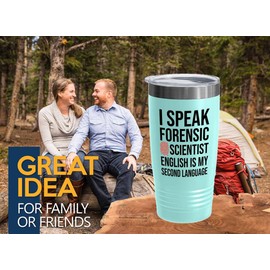 Forensic Teal Edition Ringneck Tumbler 20oz - I Speak Forensic - Forensics Anthropologist Pathologist DNA Analysts Forensic Scientist Professor Gift