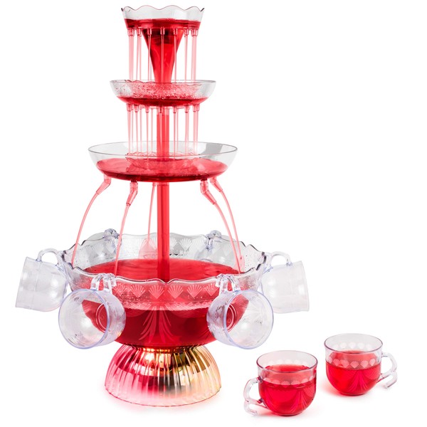 Nostalgia LPF230 3-Tier Lighted Party Fountain, Holds 1.5 Gallons, LED