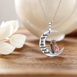 ZQAOFKC Nightmare Jewelry Sterling Silver Nightmare Necklace Nightmare Gifts Heart Moon pendant Birthday Xmas Gifts for Women Wife